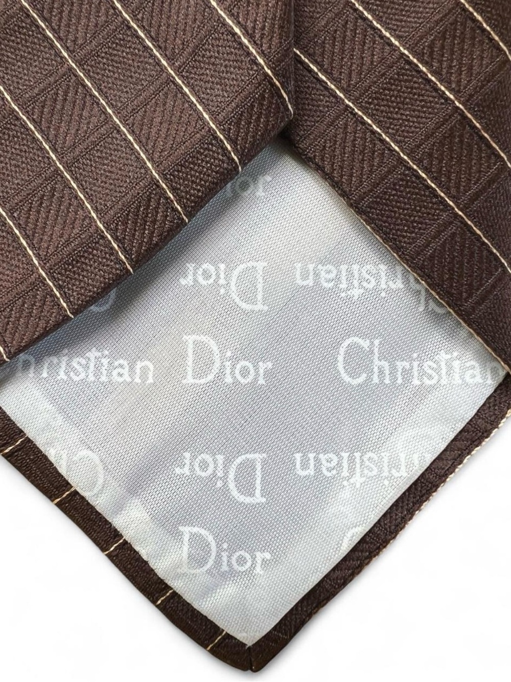 Dior Men’s Black Diagonal Stripe Silk Tie - Picture 3 of 5
